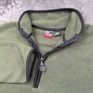 Prospirit Mens Quarter Zip Fleece Pullover Olive Green Mock Neck Size M